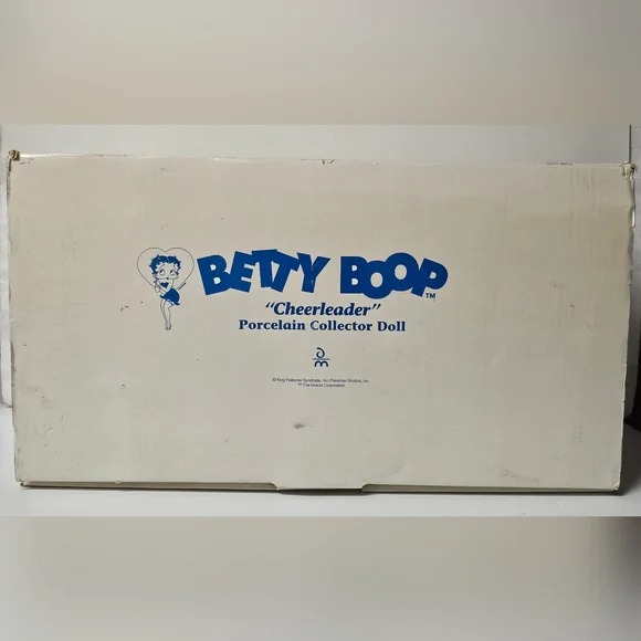 Betty Boop Cheerleader 1995 Porcelain Doll 16 Tall - Danbury Mint NEW IN BOX